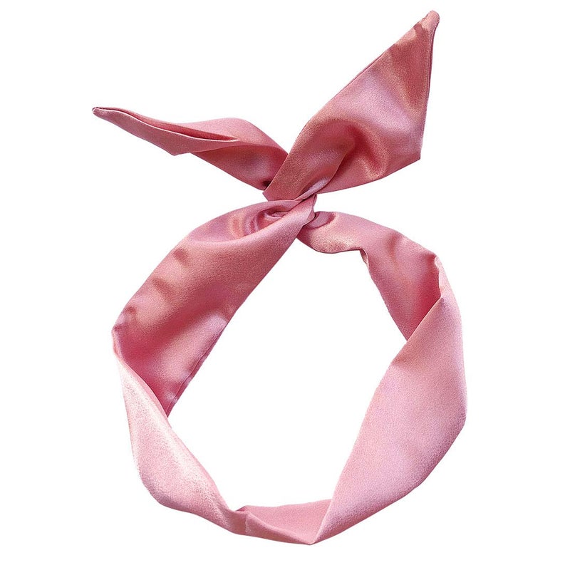 HYFEEL Wire Headbands for Women Bow Hair Scarf Cute Twist Hairbands Adjustable Head Wraps Fashion Beach Hair Accessories for Girls Lady Multi-use Turban (Pink) - Image 1